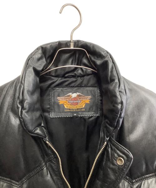 HARLEY-DAVIDSON（ハーレーダビッドソン）HARLEY-DAVIDSON (ハーレーダビッドソン) HARLEY-DAVIDSON　レザーダウンジャケット ブラック サイズ:Mの古着・服飾アイテム