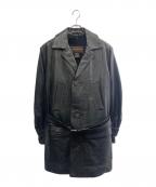 LOUIS VUITTONルイ ヴィトン）の古着「LOUIS VUITTON　カシミヤ混ライナー付レザーコート」｜ブラック