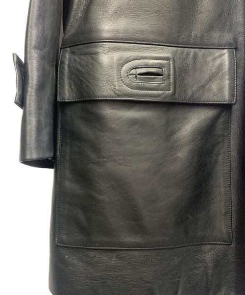 LOUIS VUITTON（ルイ ヴィトン）LOUIS VUITTON (ルイ ヴィトン) LOUIS VUITTON　カシミヤ混ライナー付レザーコート ブラック サイズ:SIZE 48の古着・服飾アイテム