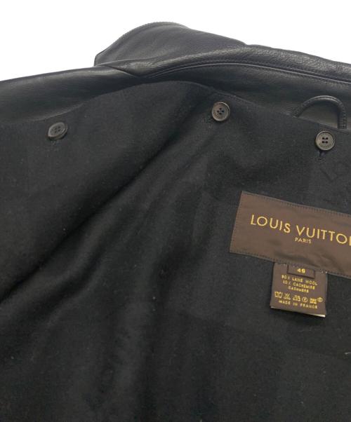 LOUIS VUITTON（ルイ ヴィトン）LOUIS VUITTON (ルイ ヴィトン) LOUIS VUITTON　カシミヤ混ライナー付レザーコート ブラック サイズ:SIZE 48の古着・服飾アイテム