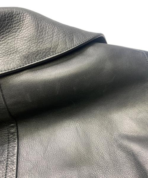 LOUIS VUITTON（ルイ ヴィトン）LOUIS VUITTON (ルイ ヴィトン) LOUIS VUITTON　カシミヤ混ライナー付レザーコート ブラック サイズ:SIZE 48の古着・服飾アイテム