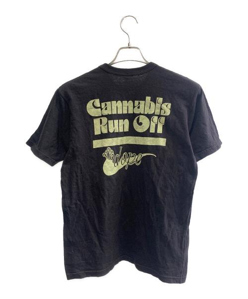 POWER WEAR（パワーウェア）POWER WEAR (パワーウェア) freewheelers (フリーホイーラーズ) CANNABIS RUN OFF　Tシャツ ブラック サイズ:Mの古着・服飾アイテム