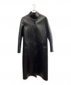 BARNEYS NEWYORKバーニーズ・ニューヨーク）の古着「BARNEYS NEWYORK　カーフレザーコート」｜ブラック