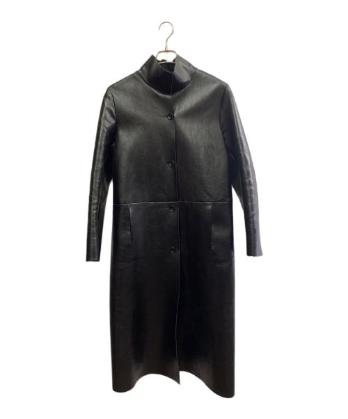 BARNEYS NEWYORK（バーニーズ・ニューヨーク）BARNEYS NEWYORK (バーニーズ・ニューヨーク) BARNEYS NEWYORK　カーフレザーコート ブラック サイズ:Sの古着・服飾アイテム