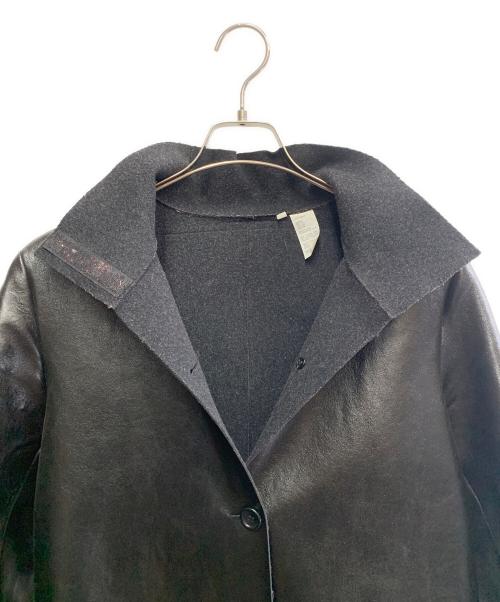 BARNEYS NEWYORK（バーニーズ・ニューヨーク）BARNEYS NEWYORK (バーニーズ・ニューヨーク) BARNEYS NEWYORK　カーフレザーコート ブラック サイズ:Sの古着・服飾アイテム