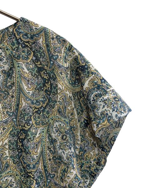 SCAPA（スキャパ）SCAPA (スキャパ) SCAPA　ホワイト×グリーン　総柄　ノースリーブワンピース ホワイト×グリーン サイズ:SIZE Lの古着・服飾アイテム