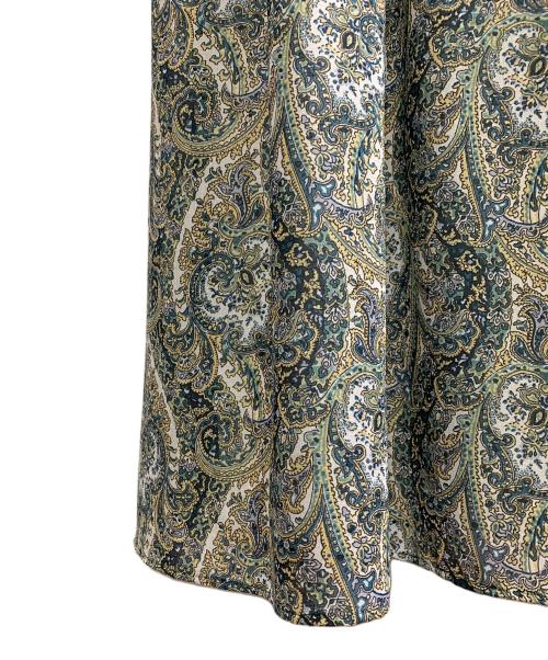 SCAPA（スキャパ）SCAPA (スキャパ) SCAPA　ホワイト×グリーン　総柄　ノースリーブワンピース ホワイト×グリーン サイズ:SIZE Lの古着・服飾アイテム