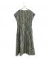 SCAPA (スキャパ) SCAPA　ホワイト×グリーン　総柄　ノースリーブワンピース ホワイト×グリーン サイズ:SIZE L：11000円
