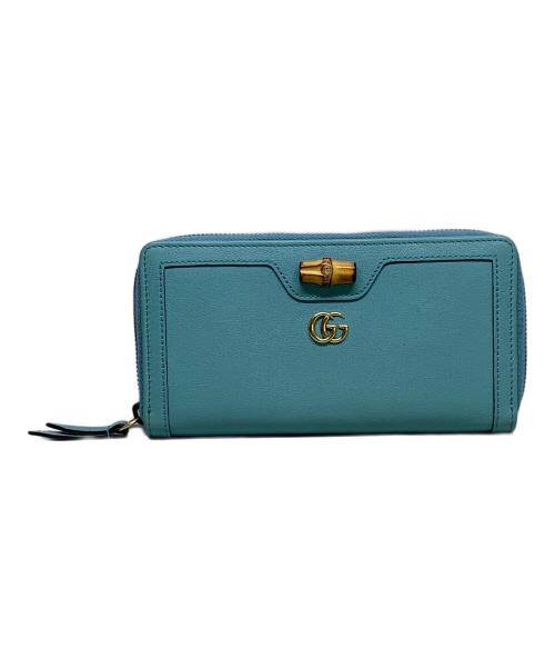 GUCCI（グッチ）GUCCI (グッチ) GUCCI  ダイアナラウンドジップウォレット ブルーの古着・服飾アイテム
