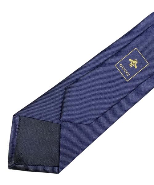 GUCCI（グッチ）GUCCI (グッチ) GUCCI　シルクジャカードネクタイ ネイビー サイズ:表記サイズなしの古着・服飾アイテム