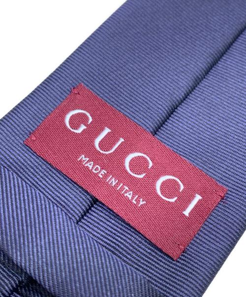 GUCCI（グッチ）GUCCI (グッチ) GUCCI　シルクジャカードネクタイ ネイビー サイズ:表記サイズなしの古着・服飾アイテム