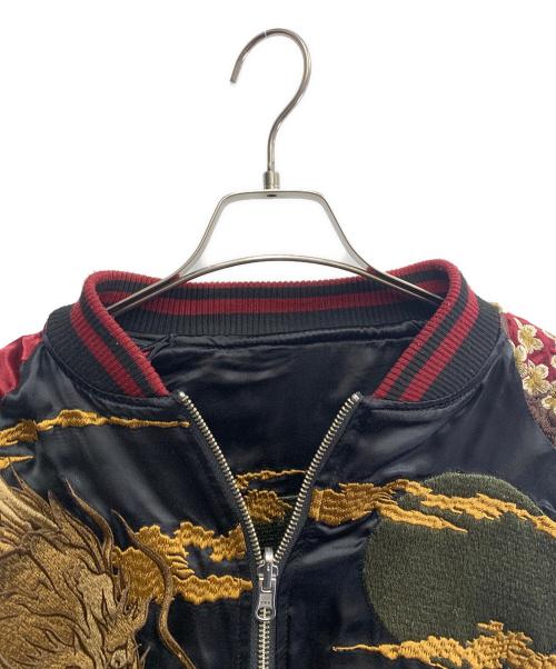 絡繰魂 粋（カラクリダマシイ）絡繰魂 粋 (カラクリダマシイ) 絡繰魂 粋　スカジャン ブラック サイズ:Mの古着・服飾アイテム