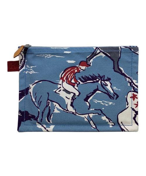 HERMES（エルメス）HERMES (エルメス) HERMES　トゥルース フラット ポーチPM ブルー×ホワイトの古着・服飾アイテム