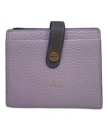 PELLE BORSA（ペレボルサ）の古着「PELLE BORSA　2つ折り財布」｜ダークブラウン×ラベンダー