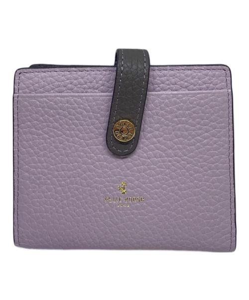 PELLE BORSA（ペレボルサ）PELLE BORSA (ペレボルサ) PELLE BORSA　2つ折り財布 ダークブラウン×ラベンダーの古着・服飾アイテム