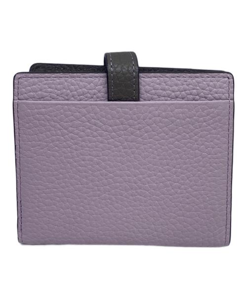 PELLE BORSA（ペレボルサ）PELLE BORSA (ペレボルサ) PELLE BORSA　2つ折り財布 ダークブラウン×ラベンダーの古着・服飾アイテム