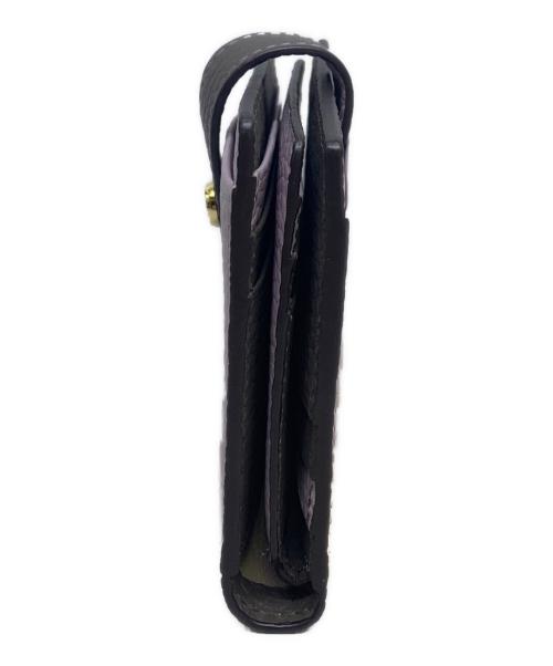 PELLE BORSA（ペレボルサ）PELLE BORSA (ペレボルサ) PELLE BORSA　2つ折り財布 ダークブラウン×ラベンダーの古着・服飾アイテム