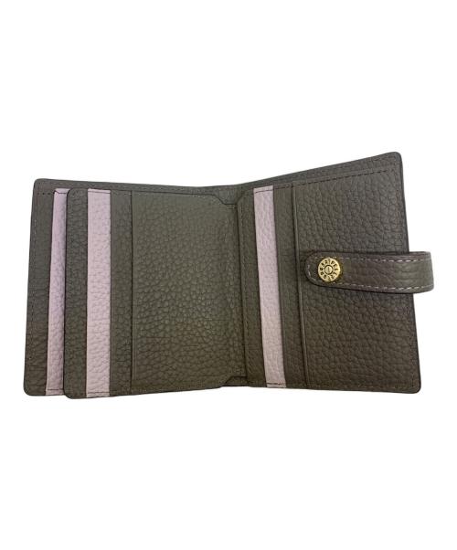 PELLE BORSA（ペレボルサ）PELLE BORSA (ペレボルサ) PELLE BORSA　2つ折り財布 ダークブラウン×ラベンダーの古着・服飾アイテム