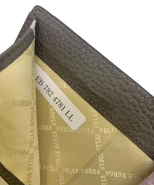 PELLE BORSA（ペレボルサ）PELLE BORSA (ペレボルサ) PELLE BORSA　2つ折り財布 ダークブラウン×ラベンダーの古着・服飾アイテム