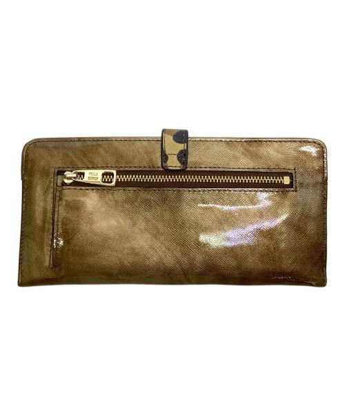 PELLE BORSA（ペレボルサ）PELLE BORSA (ペレボルサ) PELLE BORSA　コッパー×ブラウン　レオパード柄　札入れ コッパー×ブラウンの古着・服飾アイテム