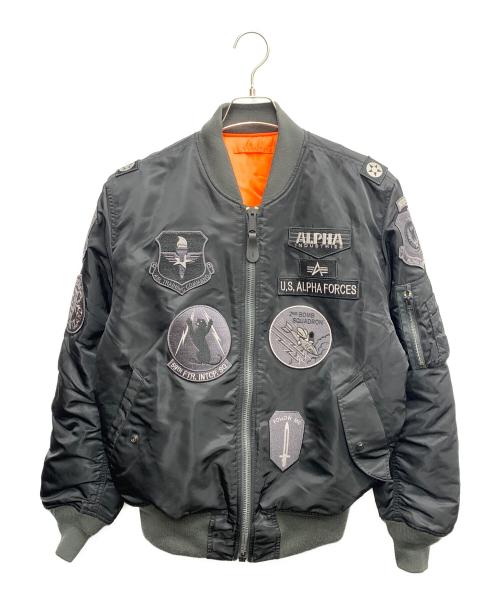 ALPHA（アルファ）ALPHA (アルファ) ALPHA　ブラック×オレンジ　リバーシブル　MA-1ジャケット ブラック×オレンジ サイズ:SIZE Mの古着・服飾アイテム
