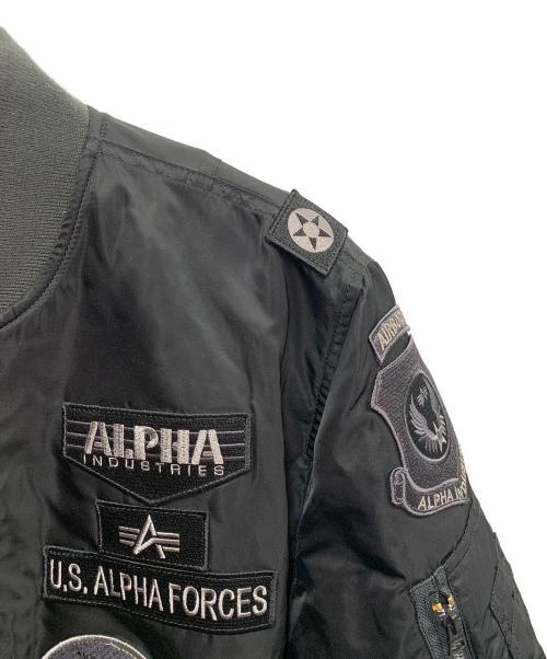 ALPHA（アルファ）ALPHA (アルファ) ALPHA　ブラック×オレンジ　リバーシブル　MA-1ジャケット ブラック×オレンジ サイズ:SIZE Mの古着・服飾アイテム