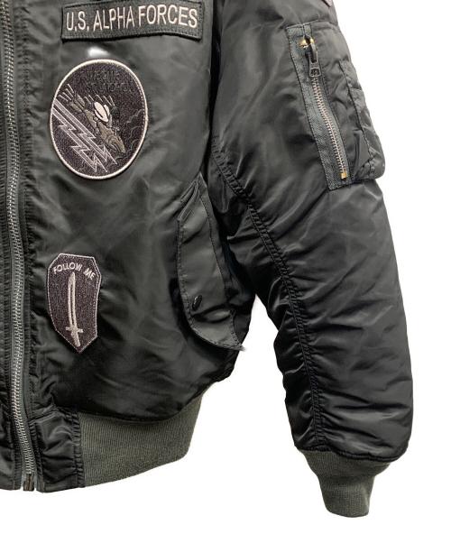 ALPHA（アルファ）ALPHA (アルファ) ALPHA　ブラック×オレンジ　リバーシブル　MA-1ジャケット ブラック×オレンジ サイズ:SIZE Mの古着・服飾アイテム