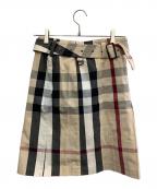 BURBERRY LONDONバーバリーロンドン）の古着「BURBERRY LONDON　ミモレ丈スカート」｜ベージュ×ブラック