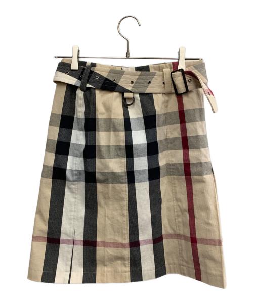 BURBERRY LONDON（バーバリーロンドン）BURBERRY LONDON (バーバリーロンドン) BURBERRY LONDON　ミモレ丈スカート ベージュ×ブラック サイズ:M 未使用品の古着・服飾アイテム