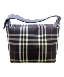 BURBERRY LONDON（バーバリーロンドン）の古着「BURBERRY LONDON　ブラック×レッド　ノバチェック　ミニポーチ」｜ブラック×レッド