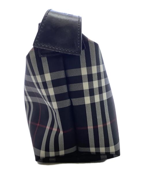 BURBERRY LONDON（バーバリーロンドン）BURBERRY LONDON (バーバリーロンドン) BURBERRY LONDON　ブラック×レッド　ノバチェック　ミニポーチ ブラック×レッドの古着・服飾アイテム