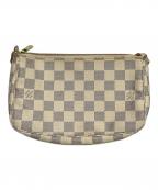 LOUIS VUITTONルイ ヴィトン）の古着「LOUIS VUITTON　ダミール　エ・アズ　ポシェット・アクセソワール　ハンドバッグ」｜ホワイト