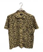 stussyステューシー）の古着「stussy　ベージュ×ブラック　レオパード柄　半袖シャツ」｜ベージュ×ブラック