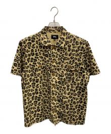 stussy（ステューシー）の古着「stussy　ベージュ×ブラック　レオパード柄　半袖シャツ」｜ベージュ×ブラック