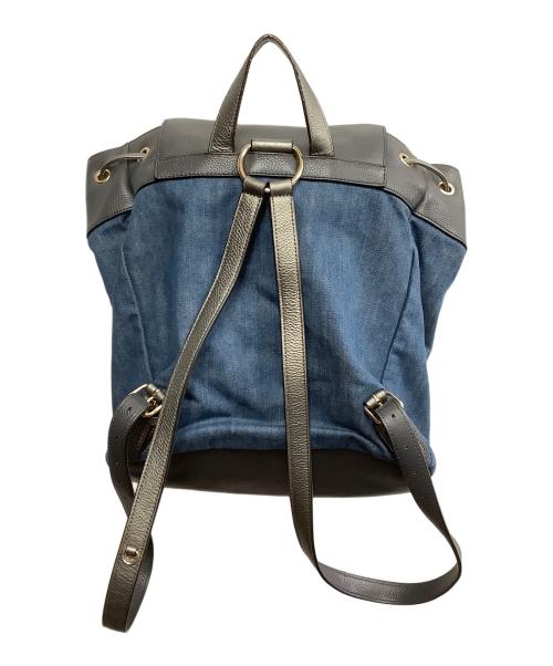 COACH（コーチ）COACH (コーチ) COACH　フローラル　ネイビー×インディゴ　デニム切替リュック ネイビー×インディゴの古着・服飾アイテム