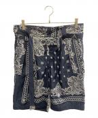 sacaiサカイ）の古着「sacai　バンダナ柄　ネイビー×ホワイト　ハーフパンツ」｜ネイビー×ホワイト