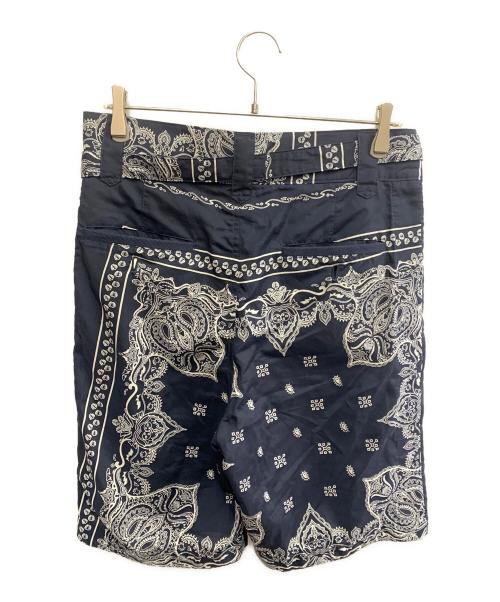 sacai（サカイ）sacai (サカイ) sacai　バンダナ柄　ネイビー×ホワイト　ハーフパンツ ネイビー×ホワイト サイズ:SIZE 2の古着・服飾アイテム