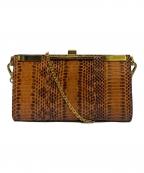 ZANCHETTIザンケッティー）の古着「ZANCHETTI　MODELLO AMILETO　パイソン柄チェーンウォレット」｜ブラウン