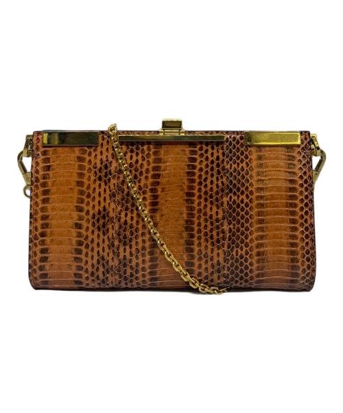 ZANCHETTI（ザンケッティー）ZANCHETTI (ザンケッティー) ZANCHETTI　MODELLO AMILETO　パイソン柄チェーンウォレット ブラウンの古着・服飾アイテム