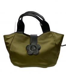 MARY QUANT（マリークヮント）の古着「MARY QUANT　オリーブ　トートバッグ」｜オリーブ