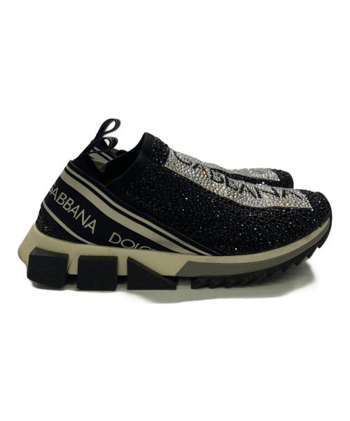DOLCE & GABBANA（ドルチェ＆ガッバーナ）DOLCE & GABBANA (ドルチェ＆ガッバーナ) DOLCE & GABBANA　ラインストーンスニーカー ブラック×ホワイト サイズ:25.5の古着・服飾アイテム