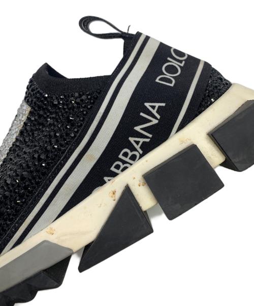 DOLCE & GABBANA（ドルチェ＆ガッバーナ）DOLCE & GABBANA (ドルチェ＆ガッバーナ) DOLCE & GABBANA　ラインストーンスニーカー ブラック×ホワイト サイズ:25.5の古着・服飾アイテム