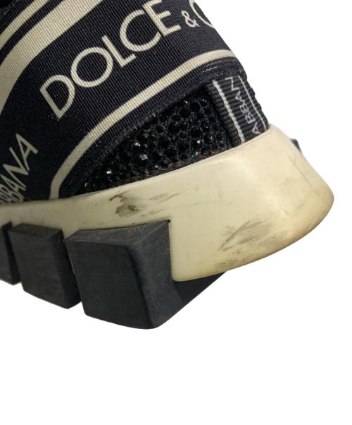 DOLCE & GABBANA（ドルチェ＆ガッバーナ）DOLCE & GABBANA (ドルチェ＆ガッバーナ) DOLCE & GABBANA　ラインストーンスニーカー ブラック×ホワイト サイズ:25.5の古着・服飾アイテム