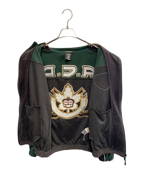 AVIREX（アヴィレックス）AVIREX (アヴィレックス) AVIREX　グレー×グリーン　50th Anniversary　ベロアセットアップ グレー×グリーン サイズ:SIZE Mの古着・服飾アイテム