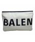 BALENCIAGA（バレンシアガ）の古着「BALENCIAGA　シアリングロゴ　ホワイト×ブラック　ポーチ」｜ホワイト×ブラック