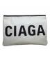 BALENCIAGA (バレンシアガ) BALENCIAGA　シアリングロゴ　ホワイト×ブラック　ポーチ ホワイト×ブラック：17000円