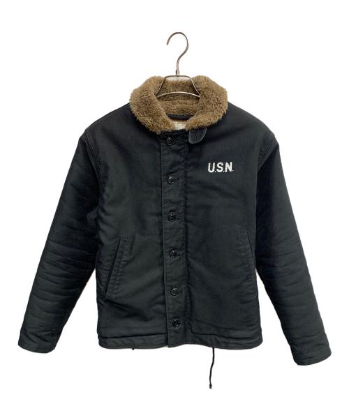 HOUSTON（ヒューストン）HOUSTON (ヒューストン) HOUSTON  ブラック デッキジャケット ブラック サイズ:SIZE 38の古着・服飾アイテム