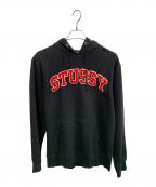stussyステューシー）の古着「stussy　ブラック×レッド　パーカー」｜ブラック×レッド