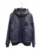 AVIREXアヴィレックス）の古着「ACO CROSSOVER CWU PARKAR 24AW　レザージャケット」｜ネイビー