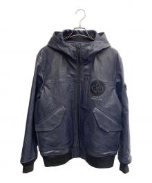 AVIREX（アヴィレックス）の古着「ACO CROSSOVER CWU PARKAR 24AW　レザージャケット」｜ネイビー